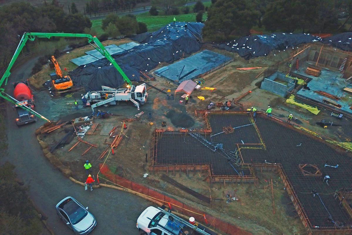 construction site drone image